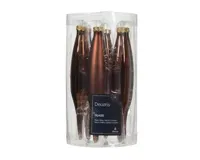 Decoris kerstballen Ijspegel glas 6st espresso 15cm