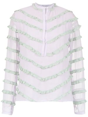 Olympiah blouse Damasco - Blanc