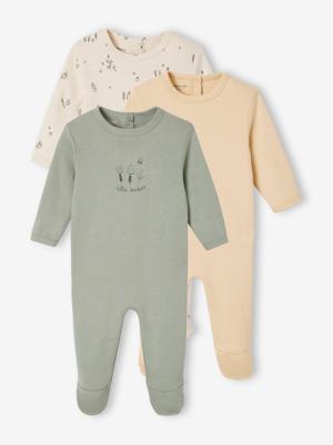 Set van 3 slaappakjes Basics groen