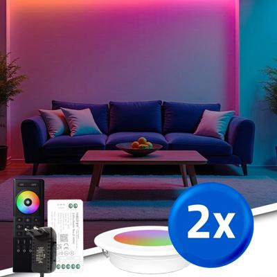 Rextech 2-pack RGBWW spot set wit