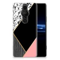 Sony Xperia Pro-I | TPU Hoesje | Zwart Roze Vormen