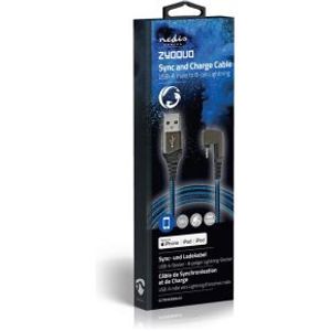 Data- en oplaadkabel | USB-A Male naar Apple Lightning 8-pins Male | 180°-aansluiting voor gaming |