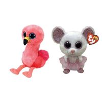 Ty - Knuffel - Beanie Boo's - Gilda Flamingo & Nina Mouse