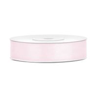 1x Hobby/decoratie poeder roze satijnen sierlinten 1,2 cm/12 mm x 25 meter