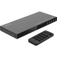 Digitus DS-55345 HDMI-switch 4 + 2 poorten LED-weergave, Met afstandsbediening, Ultra HD-geschikt, Met metalen behuizing, Individueel schakelbaar, Met