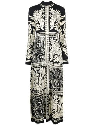 La DoubleJ robe longue Halle imprimée - Noir