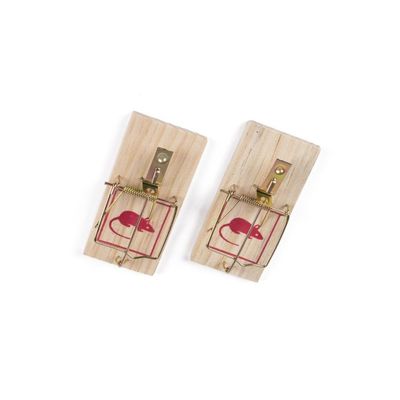2x Houten muizenvallen/muizenklemmen ongedierte bestrijding