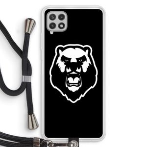 Angry Bear (black): Samsung Galaxy A22 4G Transparant Hoesje met koord