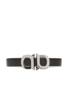 Ferragamo ceinture en cuir à boucle Gancini - Noir