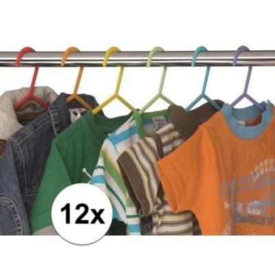 Kledinghangers voor kinderkleding - 12x stuks - plastic - 28 cm - klerenhangers