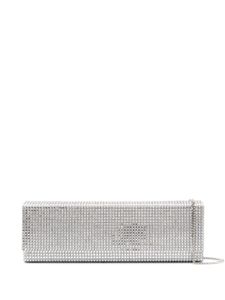 Amina Muaddi Paloma crystal-embellished clutch bag - Argent