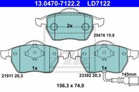 Remmenset, remschijf ATE, Remschijftype: Geventileerd: , Inbouwplaats: Vooras, u.a. für Audi, Skoda, VW, Seat