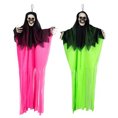 Boland spoken neon - 2x stuks - mix kleur - L90 cm - skelet - halloween - uv blacklight - decoratie