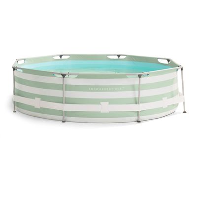 Swim Essentials luxe groen gestreept zwembad rond