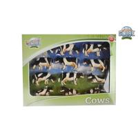 Kids Globe Koe 1:32 zwart/wit liggend staand 12 st