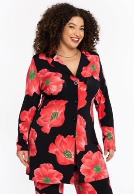 Yoek Lange blazer PETALS | Rood | Maat 54/56