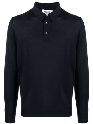 ERALDO polo en laine à manches longues - Bleu