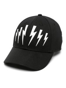 Neil Barrett casquette à imprimé Thunderbolt - Noir