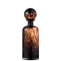 J-Line decoratie fles + stop Spikkel - glas - bruin|zwart - medium