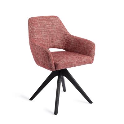 Jesper Home Eetkamerstoel 'Yanai' Revolve Oak Black, kleur Berry Bars