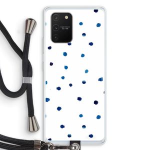 Blauwe stippen: Samsung Galaxy S10 Lite Transparant Hoesje met koord