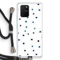 Blauwe stippen: Samsung Galaxy S10 Lite Transparant Hoesje met koord
