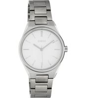 OOZOO Timepieces Horloge Zilver/Wit | C10525 - thumbnail