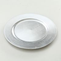 4x Diner/kerstdiner borden/onderborden zilver 33 cm rond