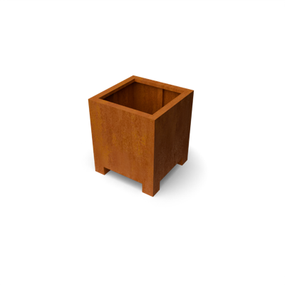 Artesa plantenbak cortenstaal met 10 cm poten L60 x B60 x H70 cm - Geroba