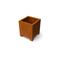 Artesa plantenbak cortenstaal met 10 cm poten L60 x B60 x H70 cm - Geroba