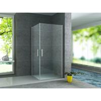 Douchecabine Aloni 80x80x190 cm | 2 Draaideuren | Helder glas | Chroom