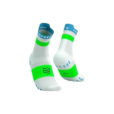 Compressport Pro Racing V4 high cut hardloopsokken wit/groen