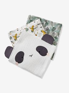 Set van 3 HANOÏ-doeken groen / meerkleurig