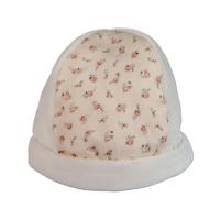 Baby Gi creme mutsje met bloemetjes