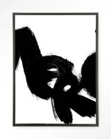 Urban Cotton Wandkleed 'Merci' 110 x 145cm in Floating Frame - black