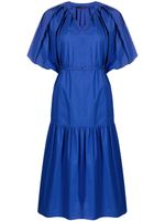 Juun.J robe-chemise mi-longue à manches bouffantes - Bleu