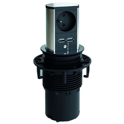 ELEVATOR 1x power socket outlet 2x USB Charger (928.017) Stekkerdoos