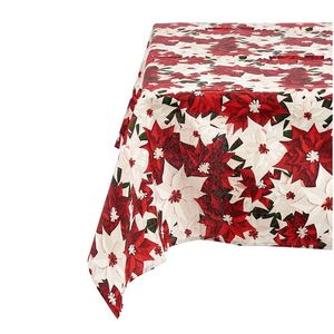 Set van 2x stuks kerst print tafelkleden katoen/polyester canvas formaat 140 x 240 cm