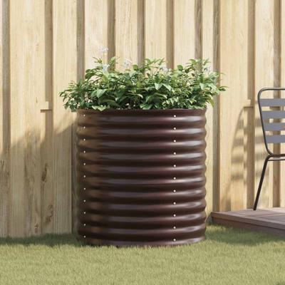 Verhoogde plantenbak Bruin 80 x 80 x 81 cm Staal
