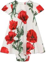 Dolce & Gabbana Kids robe évasée à fleurs - Blanc