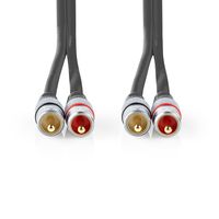 Stereo Audio Cable | 2x RCA Male - 2x RCA Male | 2.50 m | Anthracite - thumbnail