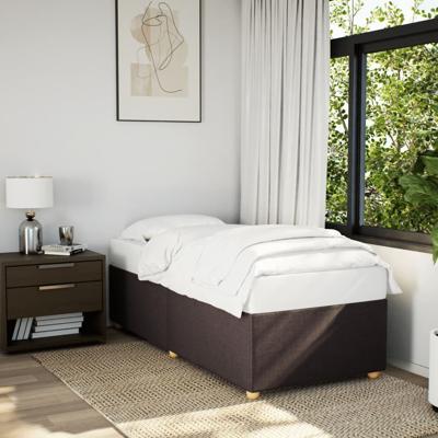 Bedframe zonder matras 80x200 cm stof donkerbruin