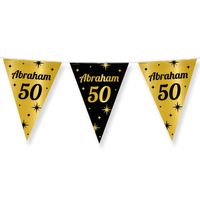 Paperdreams Vlaggenlijn - luxe Abraham/50 jaar feest- 10m - goud/zwart - folie - Vlaggenlijnen - thumbnail