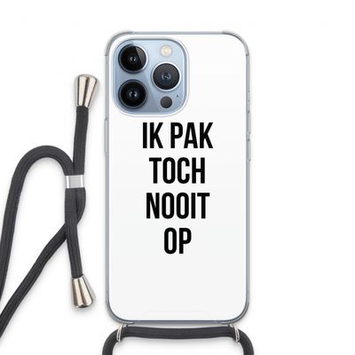 Ik pak nooit op: iPhone 13 Pro Transparant Hoesje met koord
