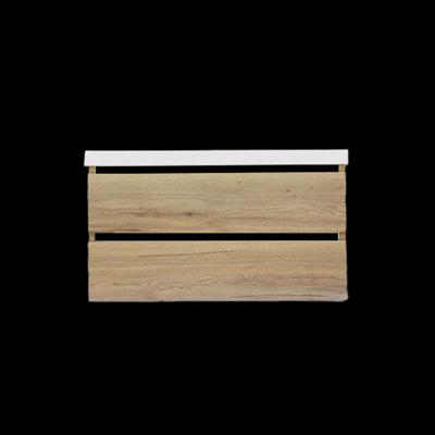 Onderkast Sanilux Trendline Met Greeplijst Mat Zwart 120x47x52 cm Naturel Oak Sanilux