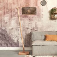 GOOD&MOJO Vloerlamp 'Java' Bamboe, 176cm, kleur Naturel/Zwart GOOD&MOJO Vloerlamp 'Java' Bamboe, 176cm, kleur Naturel/Zwart