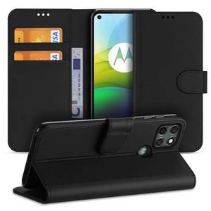 Bookcase Motorola Moto G9 Power Hoesje Zwart met Pasjeshouder