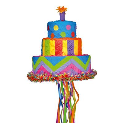 Amscan Pinata verjaardagstaart - verjaardag - papier - 33 x 30 cm - om te vullen Amscan Pinata verjaardagstaart - verjaardag - papier - 33 x 30 cm - om te vullen