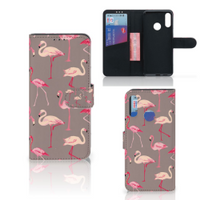 Motorola Moto E6 Plus Telefoonhoesje met Pasjes Flamingo - thumbnail