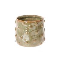 HBX Natural Living Bloempot bozzola ø11,5xh11cm olijfgroen